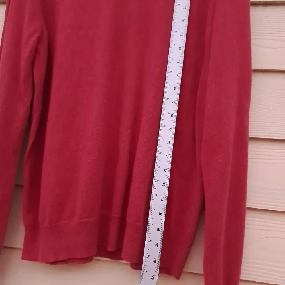 Men's J.Crew Red V-Neck‎ Long Sleeve Sweater Size Medium